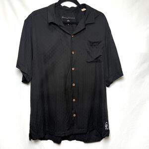 Tommy Bahama 100% Silk MLB Colorado Rockies Embroidered Hawaiian Shirt Men's L